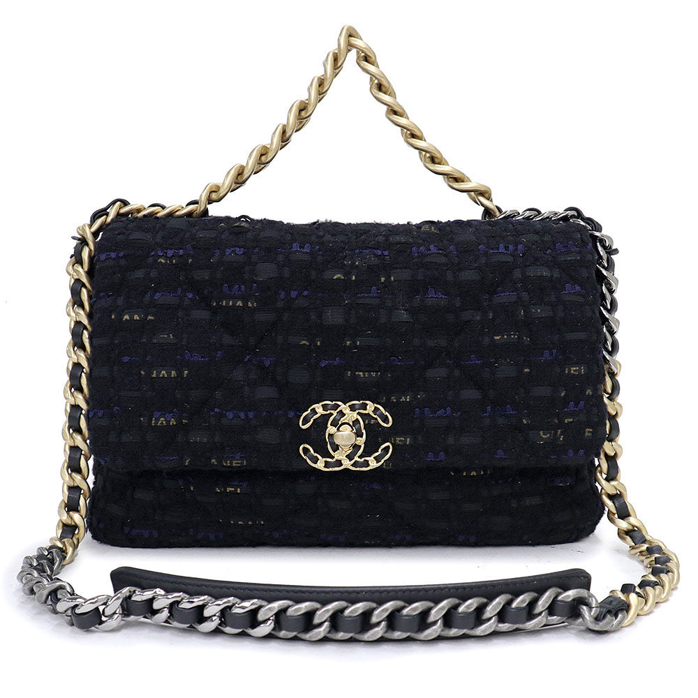 シャネル CHANEL19 フラップバッグ ラージ モノクロ 未使用 展示品】シャネル CHANEL 19 ナインティーン ココマーク