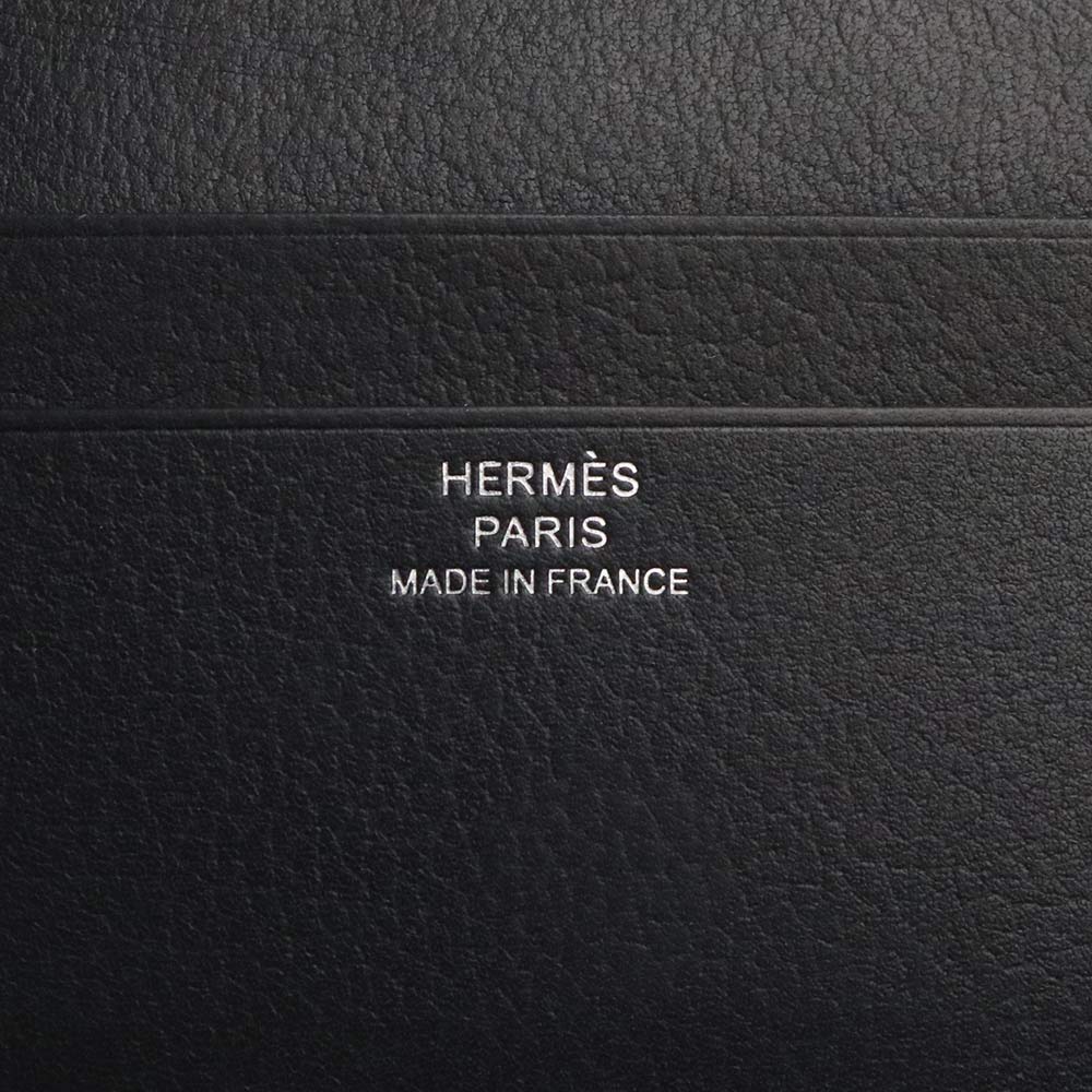 HERMES 黒 レザー 名刺入れ Hロゴ HERMES 黒 レザー 名刺入れ Hロゴ
