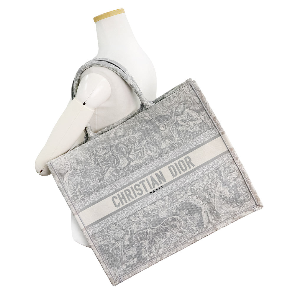 Unused display item] Christian Dior BOOK TOTE Large handbag Cotton