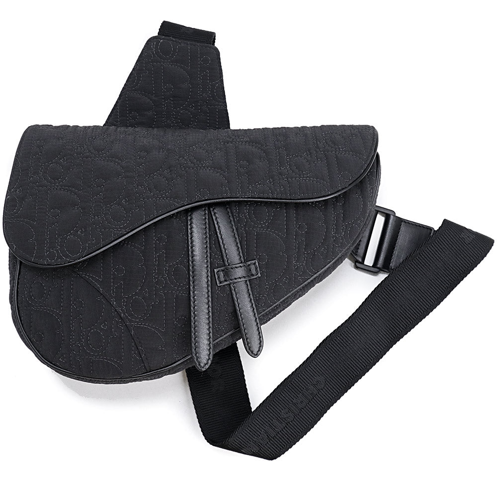 クリスチャンディオール サドル Saddle ディオール オブリーク スパイダー クモ ショルダー ボディバッグ 斜め掛け ナイロン ブラック 黒 マットブラック金具 1ADPO093UTL Christian Dior（新品・未使用品） 新品・未使用品】クリスチャンディオール Christian Dior サドル