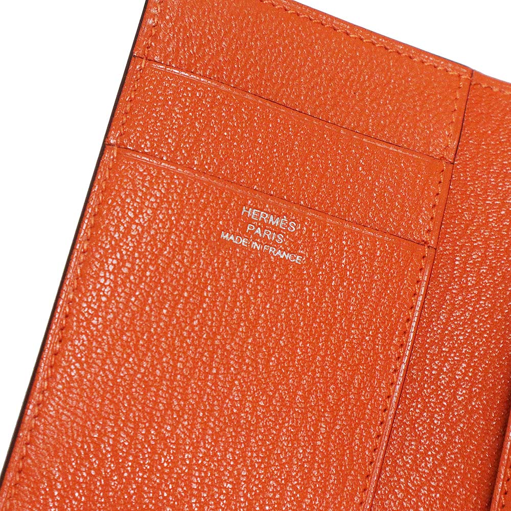 HERMES オレンジ レザー 三つ折り財布（楽天市場】HERMES