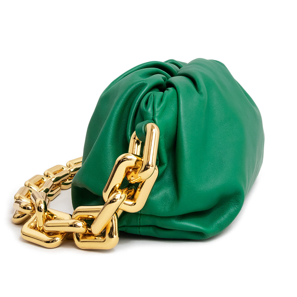 ボッテガヴェネタ ザ チェーンポーチ グリーン レザー 緑 未使用 展示品】ボッテガヴェネタ BOTTEGA VENETA ザ チェーン