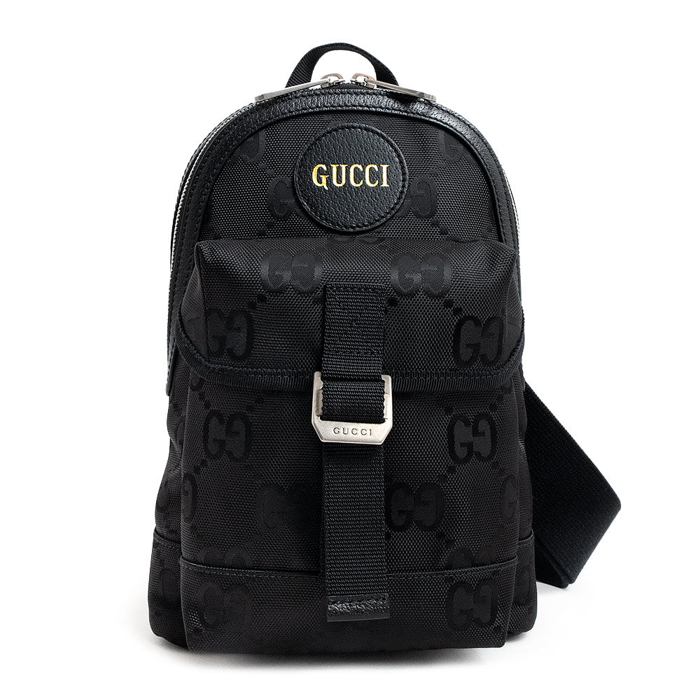 新品・未使用品】グッチ GUCCI オフザグリッド スリング バックパック ボディバッグ ワンショルダー 斜め掛け GGナイロン ブラック –  BrandCity