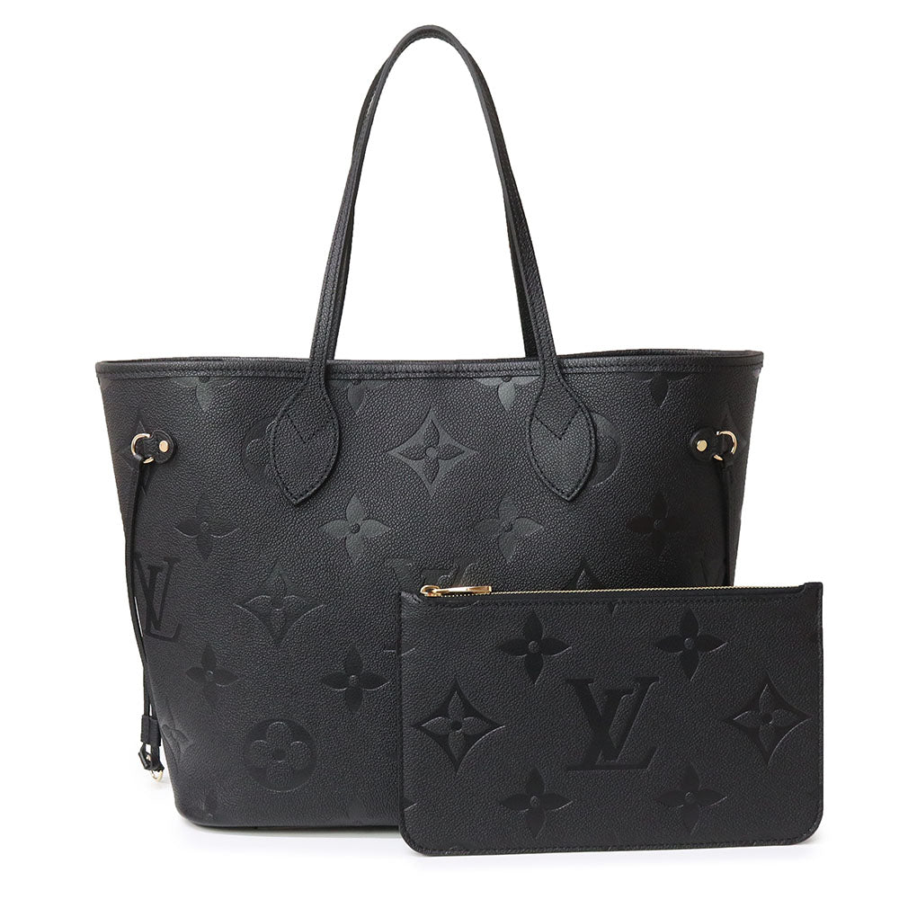 【新品・未使用品】ルイ ヴィトン LOUIS VUITTON ネヴァーフル MM トートバッグ モノグラムアンプラント レザー ノワール ブラック 黒  ゴールド金具 M45685