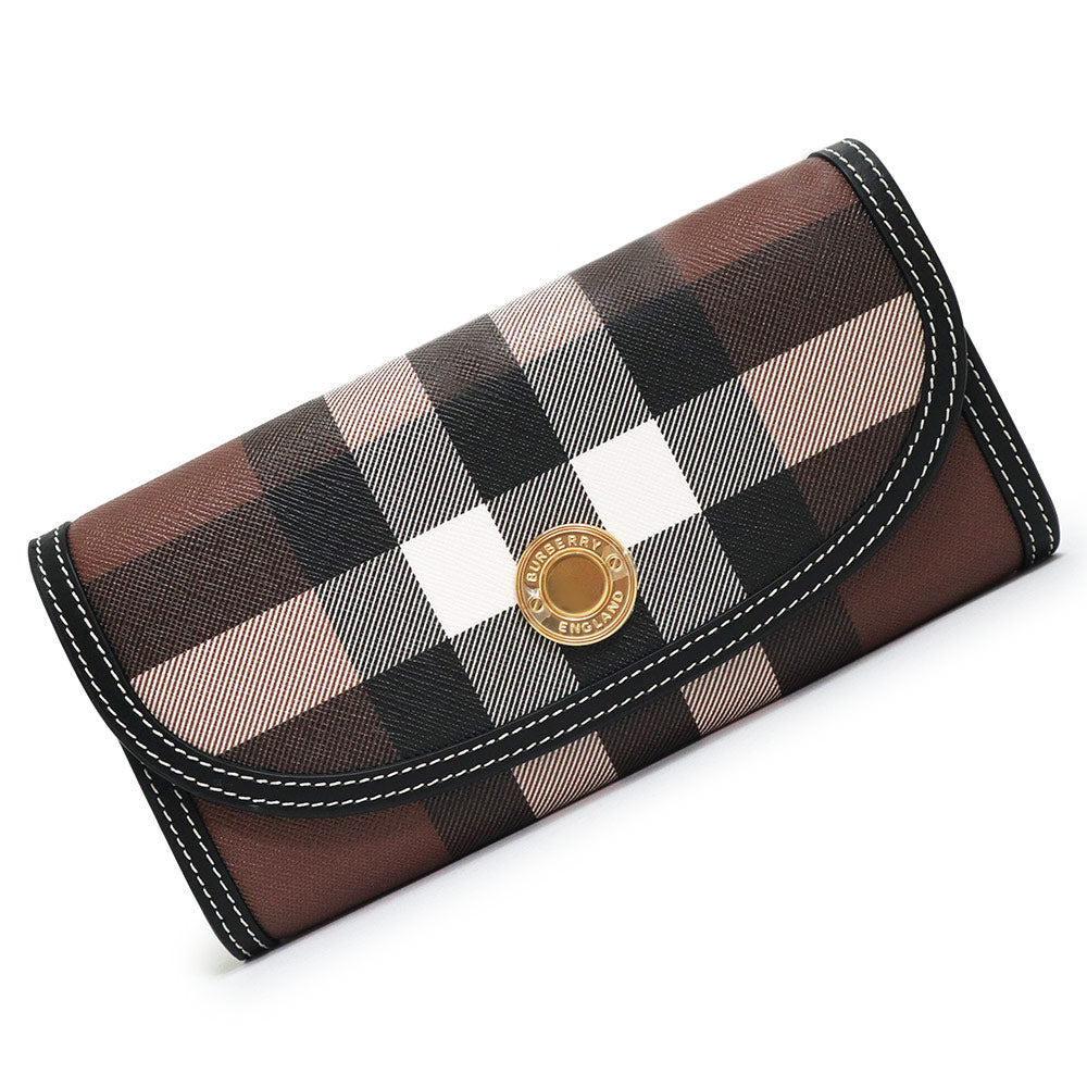 新品・未使用品】バーバリー BURBERRY ハルトン ジャイアントチェック 二つ折り長財布 PVCコーティングキャンバス カーフレザー –  BrandCity