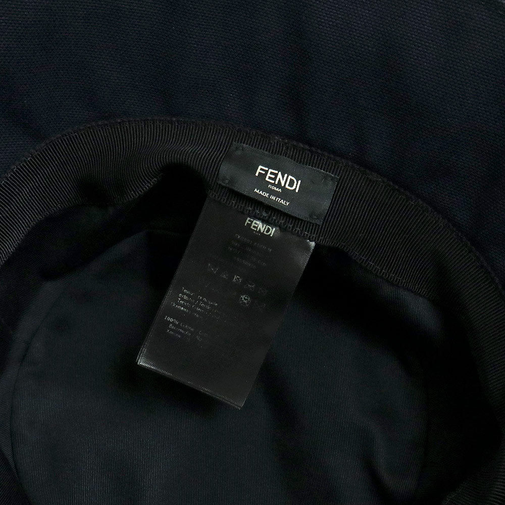 中古】フェンディ FENDI ロゴ デニム バケット ハット 帽子 Mサイズ