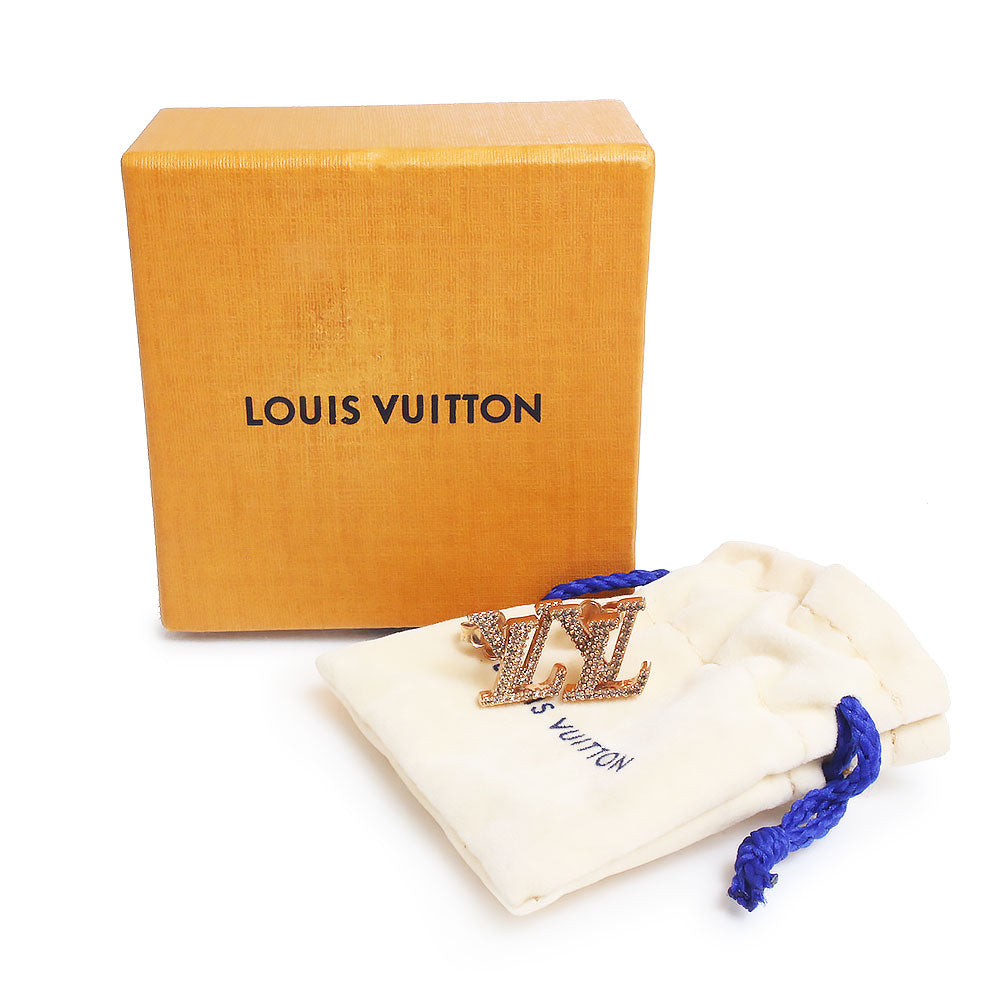 【新品・未使用品】ルイ ヴィトン LOUIS VUITTON ピアス LV アイコニック ストラス ピンクゴールド M00986 箱付