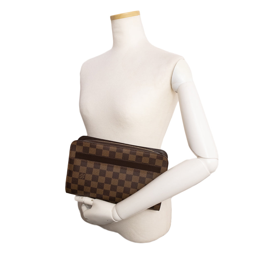 未使用 展示品】ルイ ヴィトン LOUIS VUITTON サンルイ クラッチ セカンドバッグ ダミエ レザー ブラウン 茶 ゴールド金具 –  BrandCity