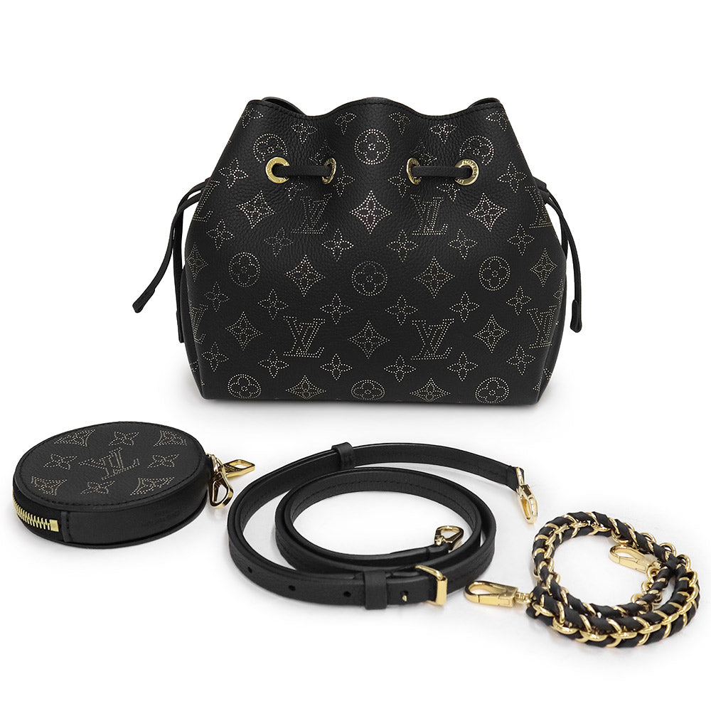 【未使用　展示品】ルイ ヴィトン LOUIS VUITTON ベラ 2way チェーン ショルダー ハンドバッグ 斜め掛け モノグラムマヒナ レザー  ブラック 黒 ゴールド金具 M23392