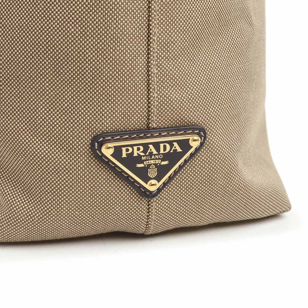 未使用 展示品】プラダ PRADA ロゴジャガード トートバッグ キャンバス レザー CORDA ベージュ BALTICO ネイビー 紺 –  BrandCity