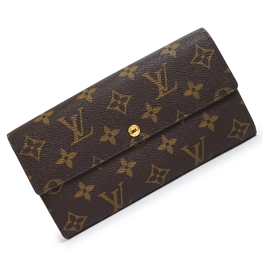 未使用 展示品】ルイ ヴィトン LOUIS VUITTON ポルトフォイユ サラ 二つ折り長財布 モノグラム ブラウン 茶 ゴールド金具 –  BrandCity