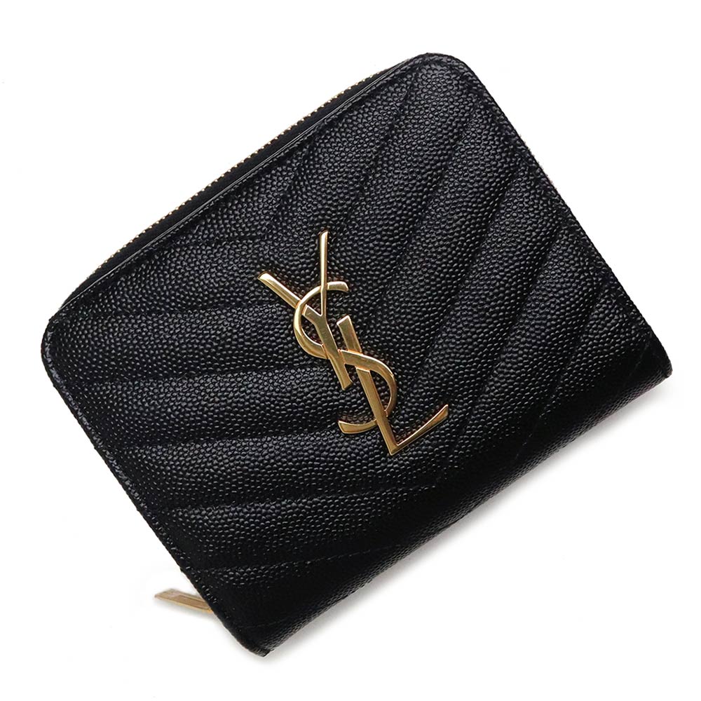 新品・未使用品】サンローラン SAINT LAURENT モノグラム コンパクト ジップアラウンド ウォレット 二つ折り財布 カーフスキン –  BrandCity