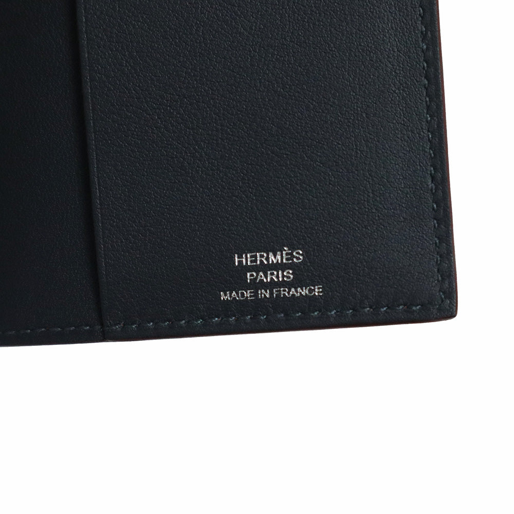 【新品・未使用品】エルメス HERMES EAジップ PM ヴェルソ ノートカバー 手帳カバー コインケース 小銭れ 財布 ヴォースイフト レザー  オレンジ ノワール ブラック 黒 シルバー金具 B刻印 箱付