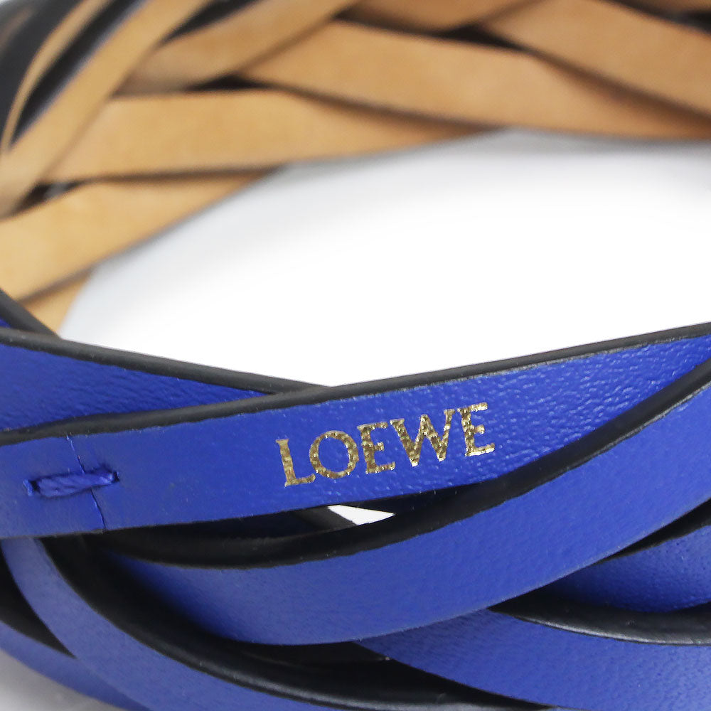 新品・未使用品】ロエベ LOEWE ブレイデッド バングル ブレスレット クラシックカーフ レザー エレクトリックブルー 青 J24224 –  BrandCity