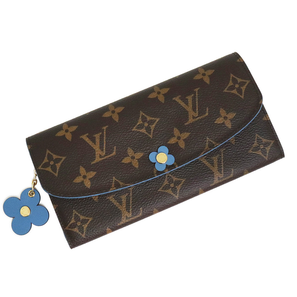 新品・未使用品】ルイ ヴィトン LOUIS VUITTON ポルトフォイユ エミリー フラワー 花 二つ折り長財布 モノグラム ブルージー –  BrandCity