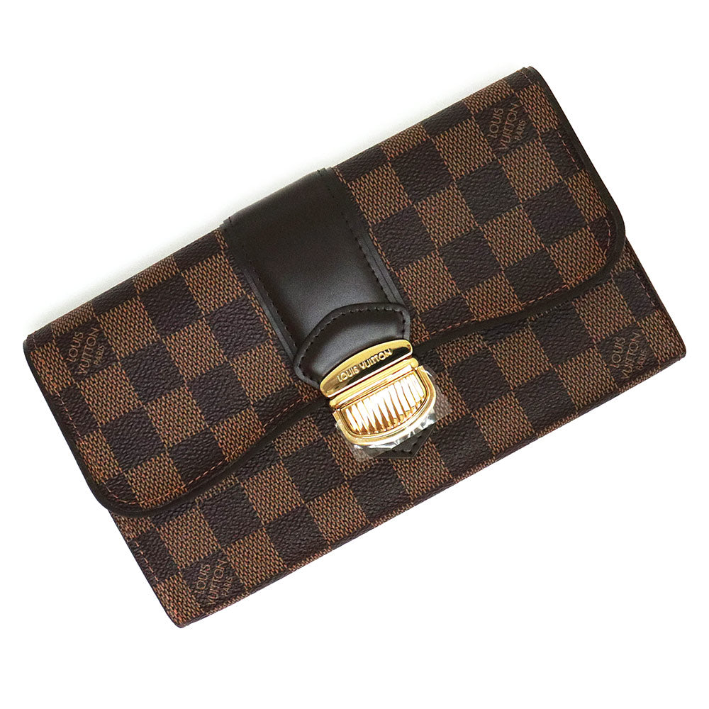 【未使用　展示品】ルイ ヴィトン LOUIS VUITTON ポルトフォイユ システィナ 長財布 ダミエ ブラウン 茶 ゴールド金具 N61747