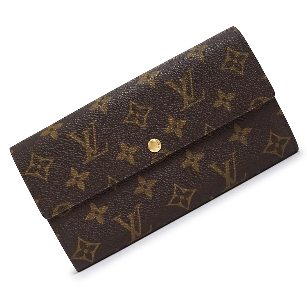 未使用保管品】ルイ ヴィトン LOUIS VUITTON ポシェット ポルト モネ クレディ 二つ折り長財布 モノグラム ブラウン 茶 ゴ –  BrandCity