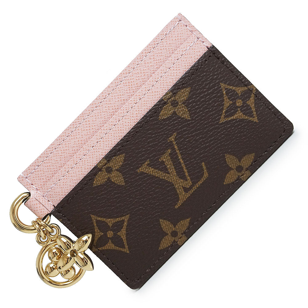 【新品・未使用品】ルイ ヴィトン LOUIS VUITTON カードケース ポルト カルト LV チャーム 名刺入れ 定期入れ パスケース モノグラム  ブラウン ローズバレリーヌ ピンク 茶 ゴールド金具 M82739