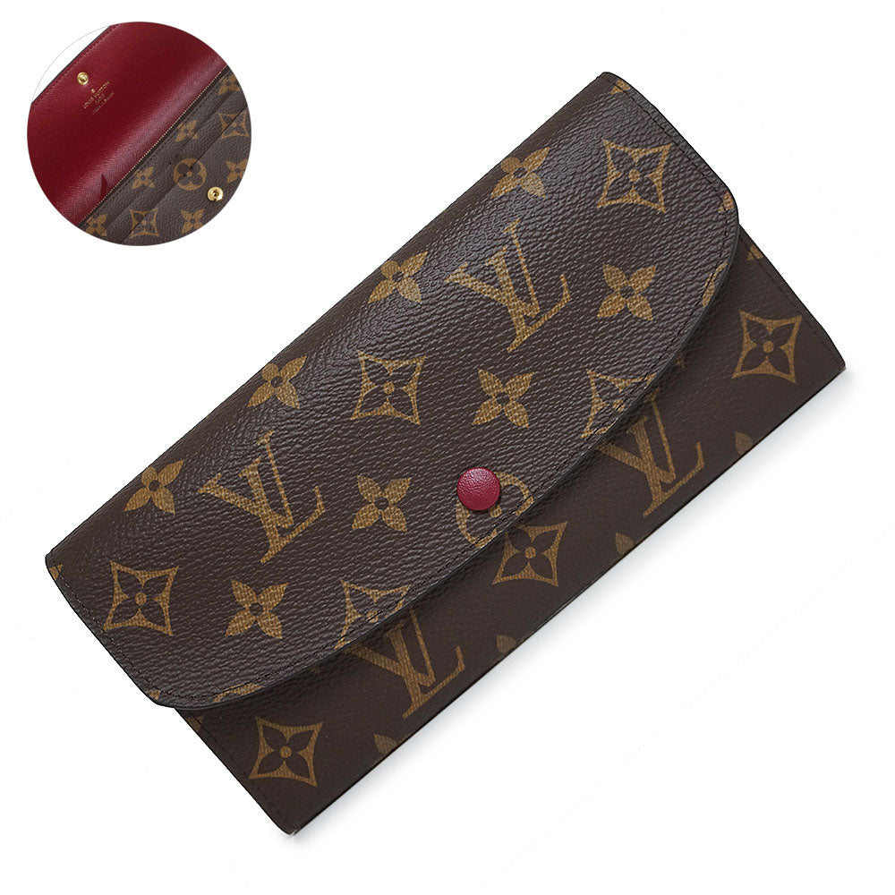 未使用 展示品】ルイ ヴィトン LOUIS VUITTON ポルトフォイユ エミリー 二つ折り長財布 モノグラム ブラウン フューシャ 茶 –  BrandCity