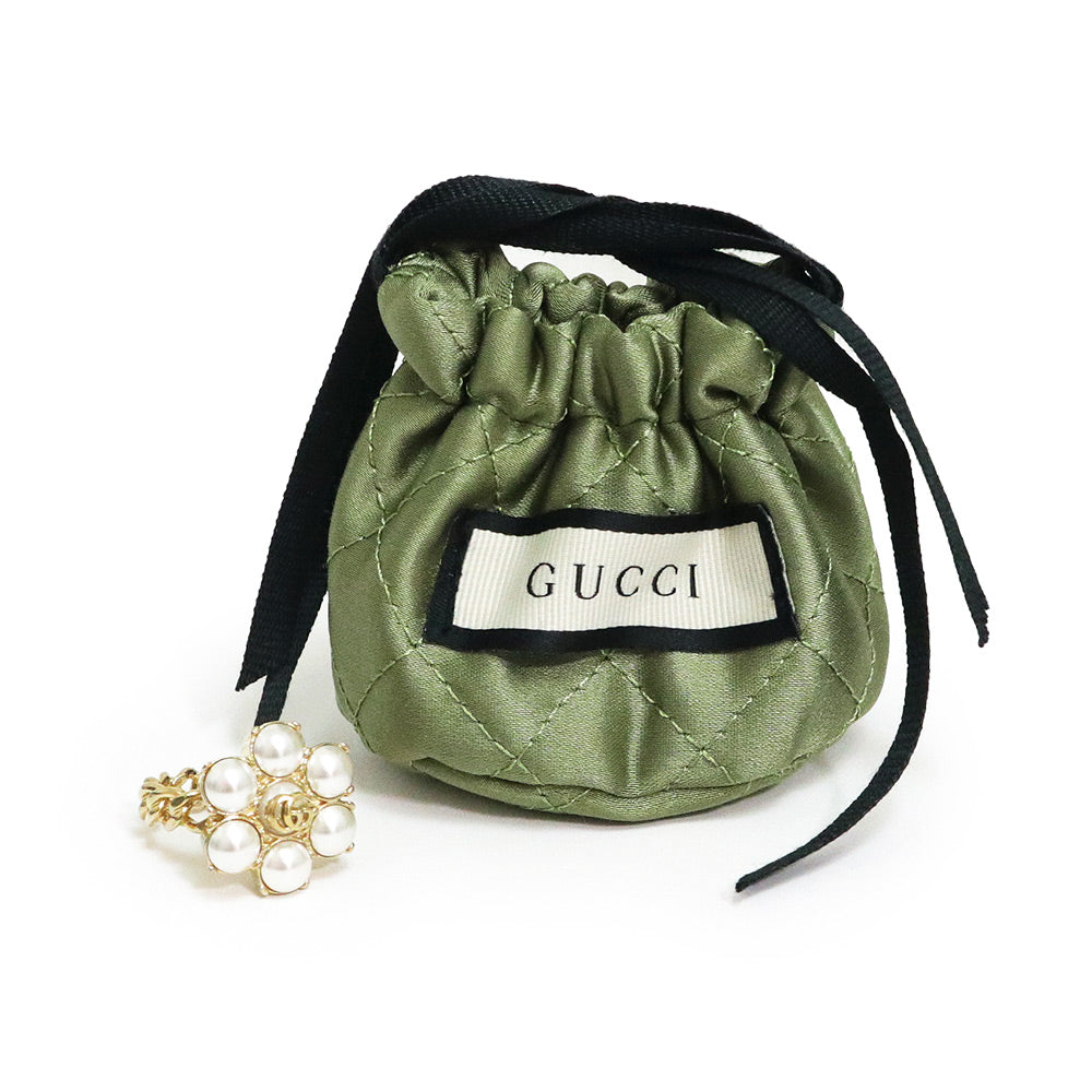 新品・未使用品】グッチ GUCCI パール ダブルG フラワー リング