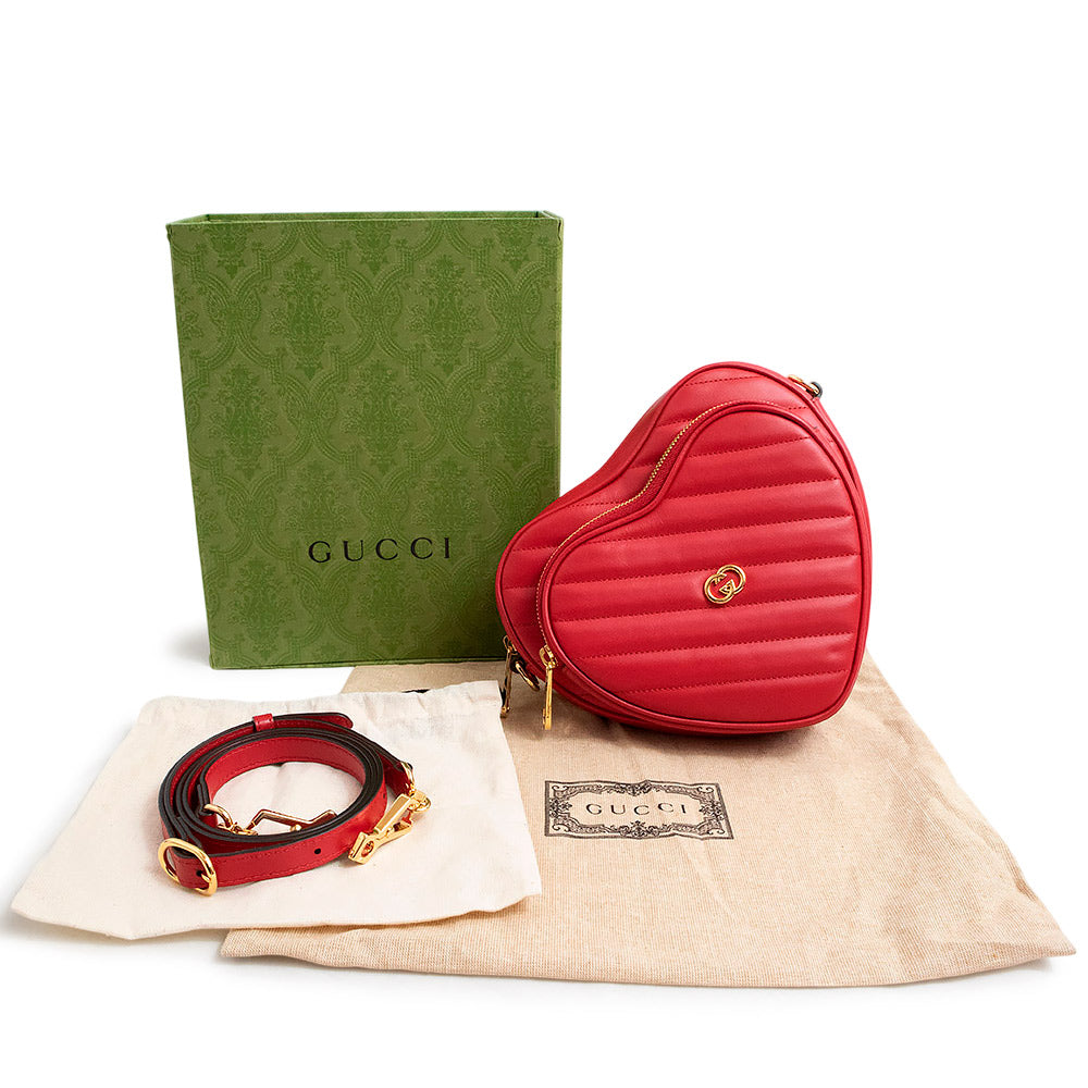 【 箱付き 】 グッチ　キーホルダー　ハート　インターロッキング レザー　赤 楽天市場】GUCCI グッチ グッチシマ ハート チャーム レザー