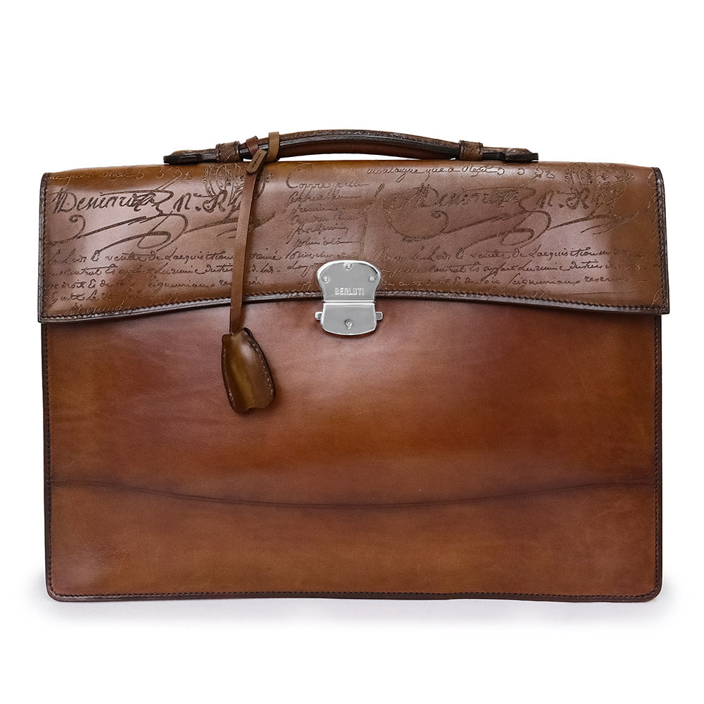 【希少】ベルルッティ　ブリーフケース　3層 ビジネスバッグ　ブラウン ベルルッティ BERLUTI Berluti ブリーフケース M235686 ビジネス