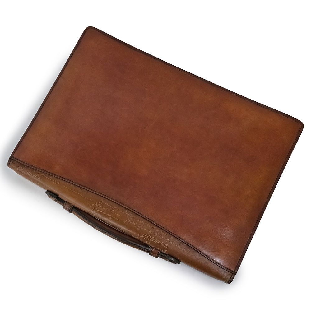 【美品】ベルルッティ エクリトワール スクリット ブリーフケース 中古】ベルルッティ Berluti エクリトワール カリグラフィ スクリット