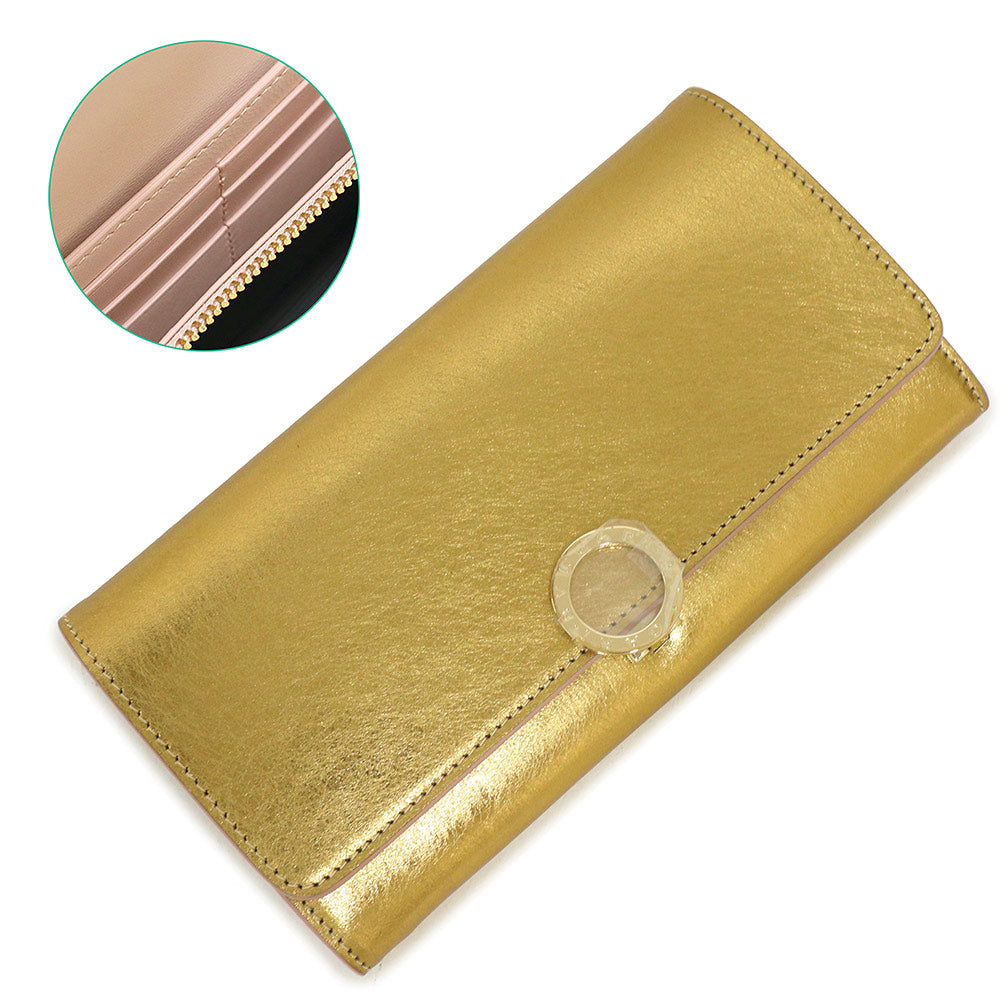 美品希少✨BVLGARI ブルガリ 長財布 セルペンティ ロゴ 金具 レザー セルペンティ 長財布 二つ折り パイソン型押し レザー ピンク