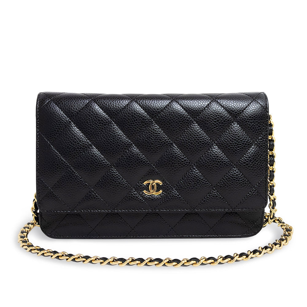 【鑑定済】シャネルCHANELクラシック長財布マトラッセ黒 新品ショルダー付 CHANEL （未使用 展示品）シャネル マトラッセ クラシック