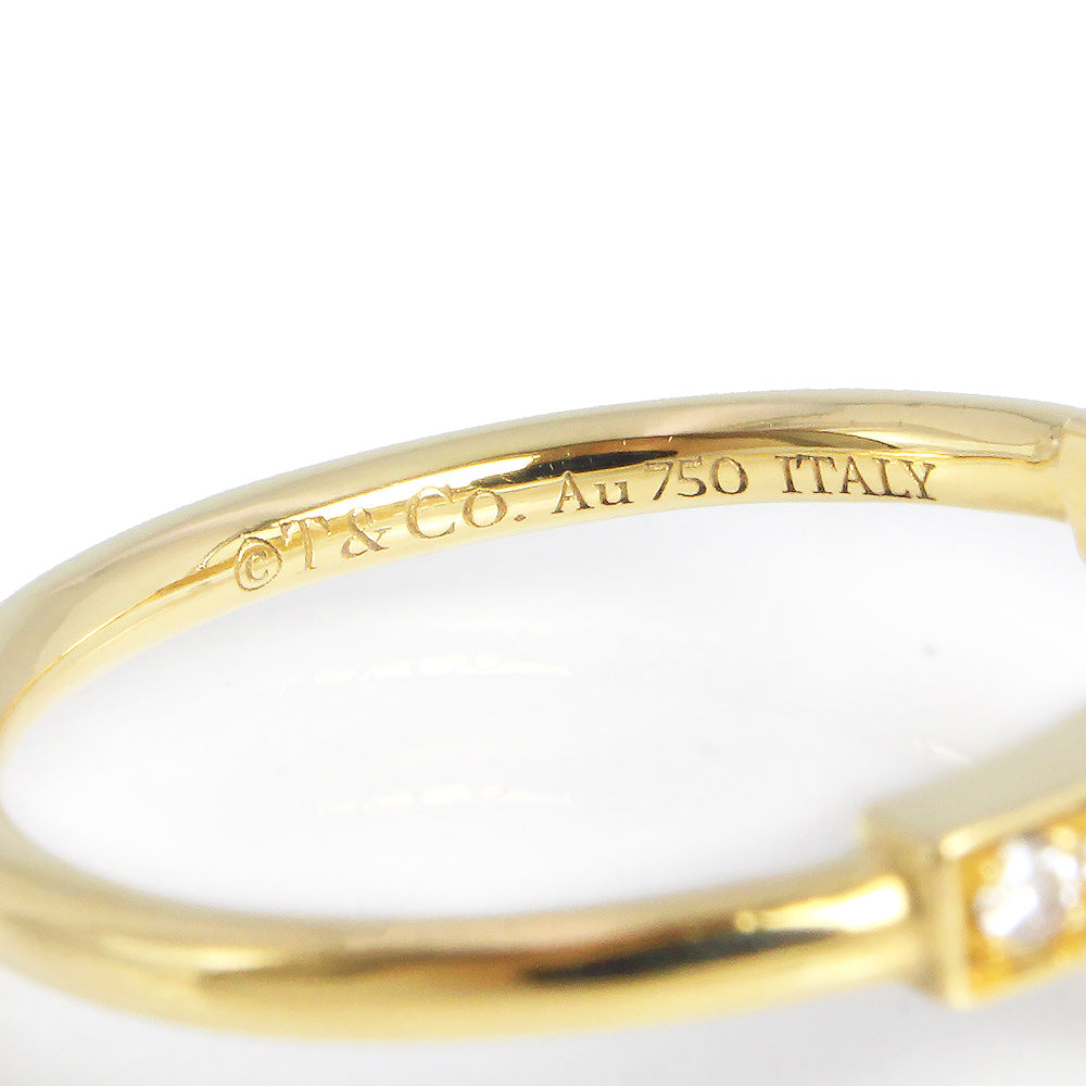 直営店購入美品 Tiffanyティファニーワイヤーリング イエローゴールド 9号 Tiffany T [中古] ティファニー ティファニーT ワイヤーリング