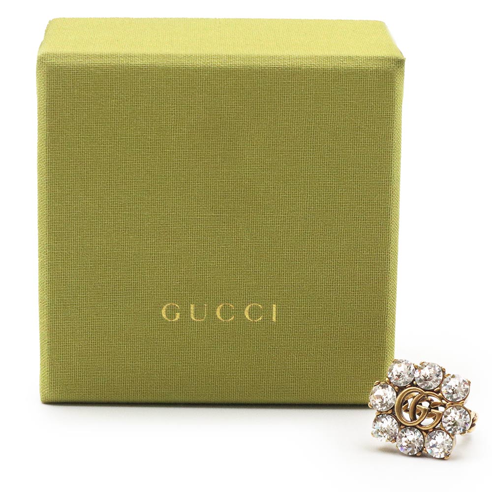 お箱付美品 GUCCI / グッチ スクエアストーンリング GUCCI グッチ ストーンリング 指輪 インターロッキングG Ag925