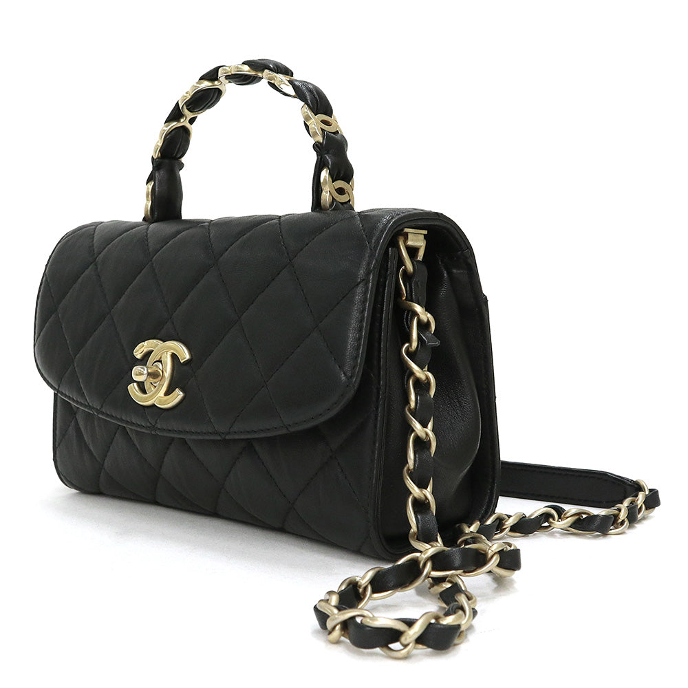 ✳︎可動品CHANEL マトラッセ　ブラック レザーバンド 時計　本物✳︎ 中古】シャネル CHANEL マトラッセ 2way ショルダー トップ