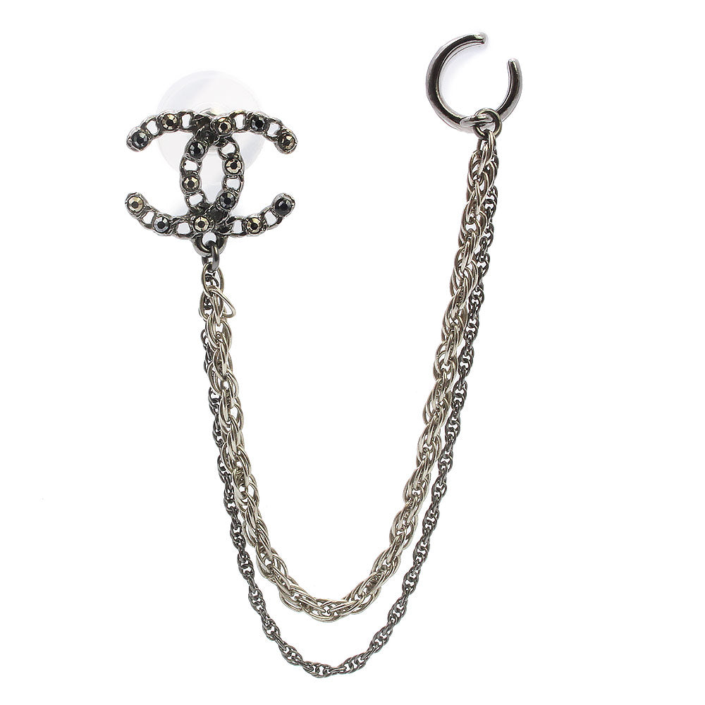 ☆未使用品☆シャネル ココ チェーンピアス 片耳用 新品・未使用品】シャネル CHANEL ラインストーン ココマーク