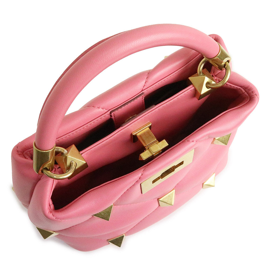 ★送料込★ VALENTINO ハンドバッグ ローマンスタッズ 2WAY valentino garavani - ヴァレンティノ ローマンスタッズ