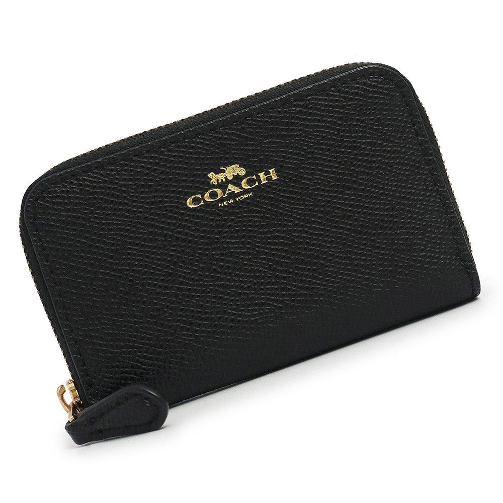 未使用級　COACH　カードケース　コインケース　小銭入れ　ラウンドジップ　黒 未使用 展示品】コーチ COACH ロゴ ラウンドファスナー コイン
