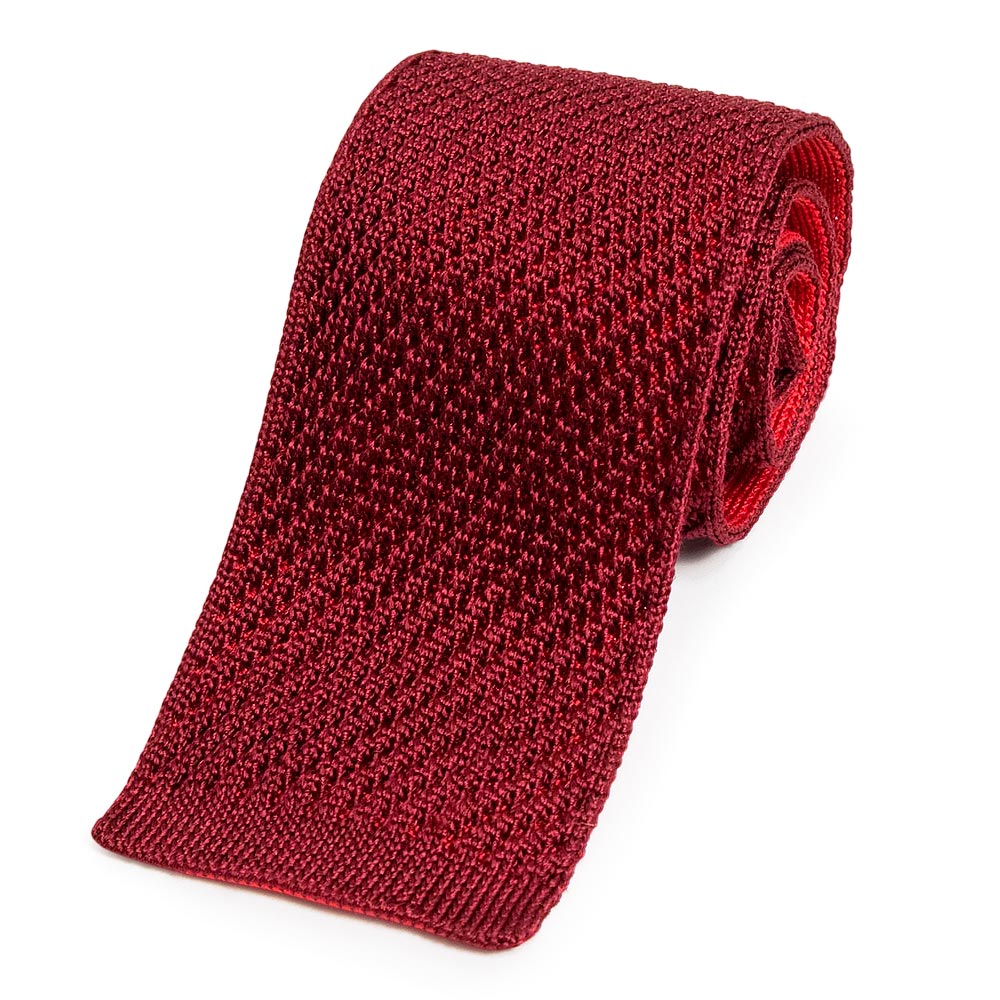 美品　エルメス　ネクタイ　ニットタイ　マルチドット　スクエアエンド　ボルドー 美品 エルメス ネクタイ ニットタイ マルチドット スクエアエンド