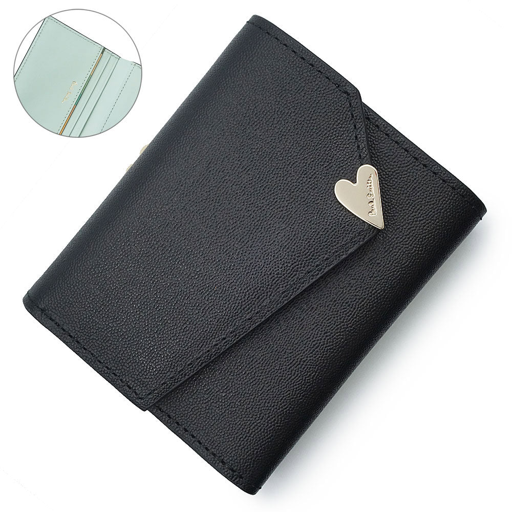 ブラックレザー三つ折り財布 MURA 二つ折り財布 財布 メンズ 本革 二つ折り スリム レザー カード7