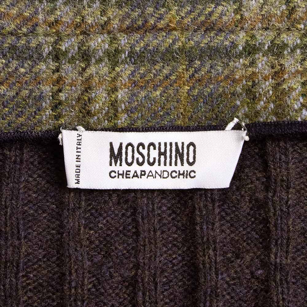 中古】モスキーノ MOSCHINO ツイード チェック柄 36 ジャケット ウール