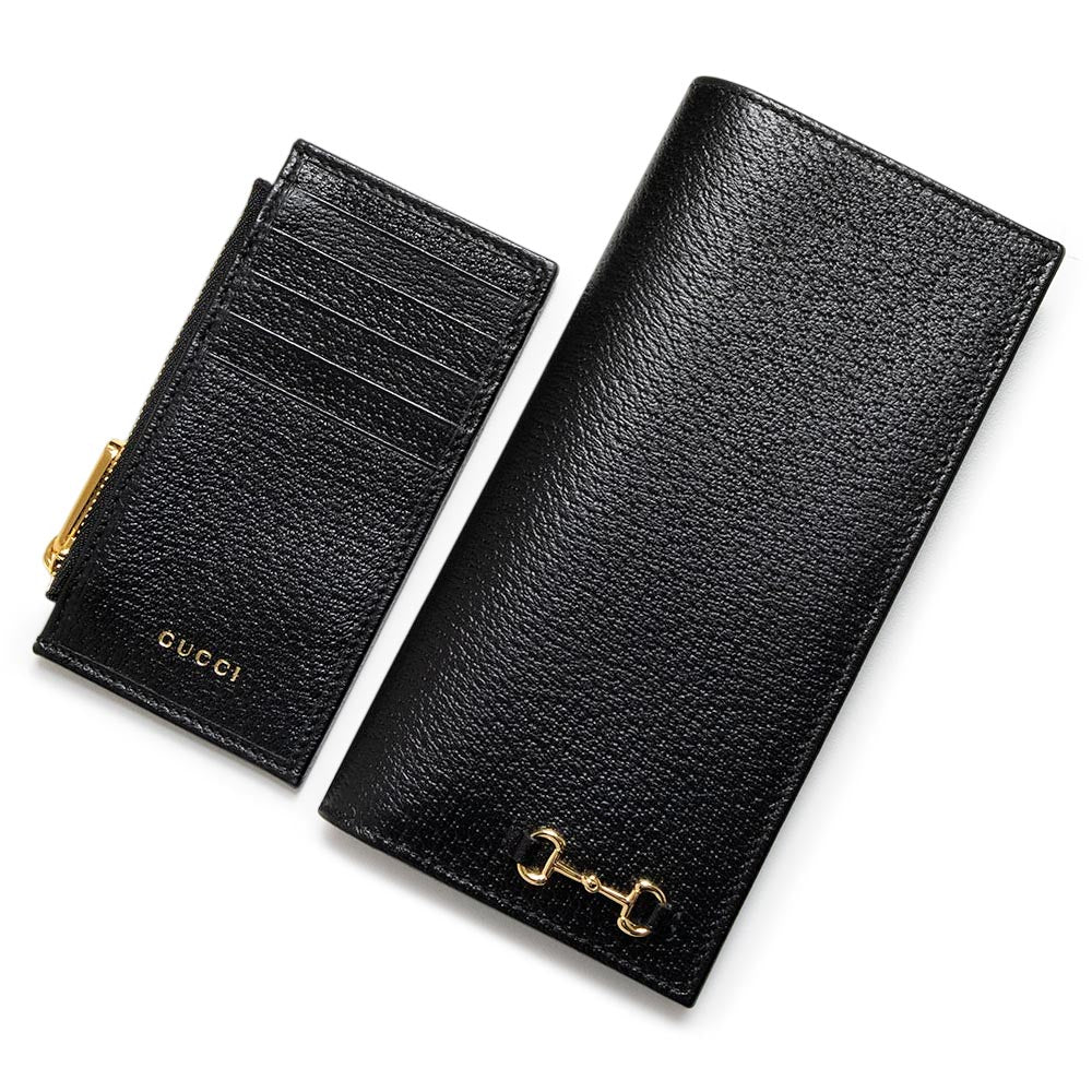 （新品・未使用品）グッチ GUCCI ホースビット付き ロング ウォレット 二つ折り長財布 カーフスキン レザー ブラック ゴールド金具 746038 箱付 新品・未使用品】グッチ GUCCI ホースビット付き ロング ウォレット 二