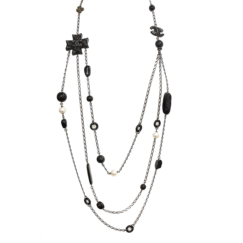 美品】シャネル CHANEL ココマーク クロス クローバー パール ロング 3