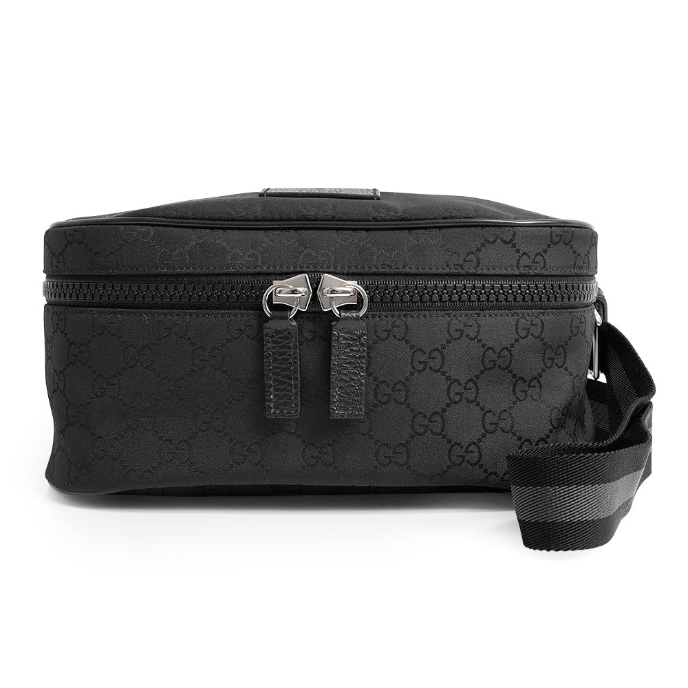 【使用感少】GUCCI グッチ ナイロン GG ウエストバッグ ブラック 未使用 展示品】グッチ GUCCI ウエスト ボディバッグ 斜め掛け GG