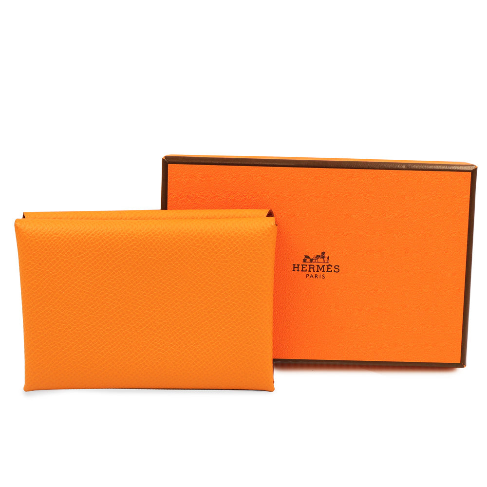 ※ nanaさん専用※HERMES ガルヴィ　デュオ　オレンジ色 新品・未使用品】エルメス HERMES カルヴィ デュオ コンパクト コイン