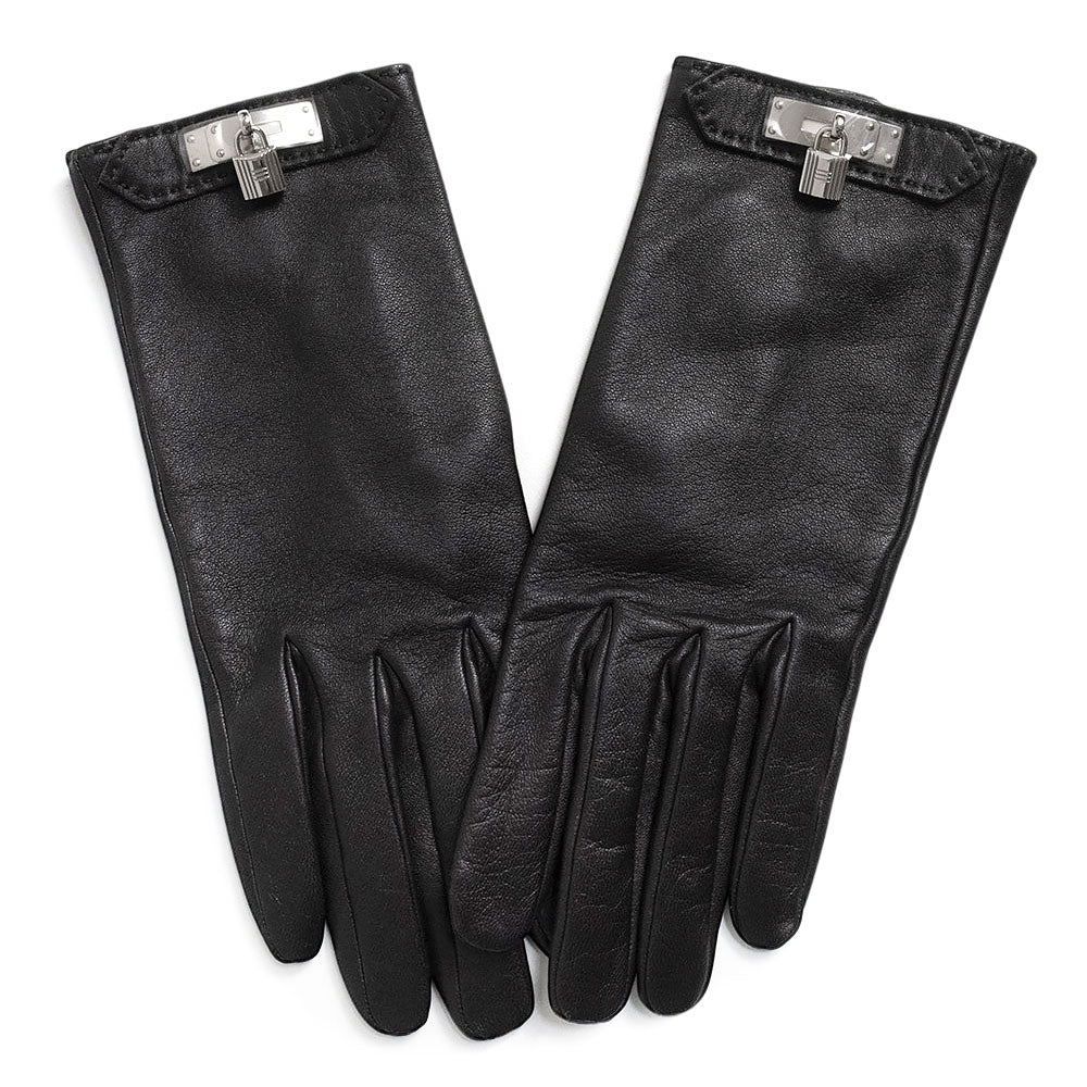 中古】HERMES エルメス ケリー ソヤ 手袋 グローブ #7 1/2 ラムスキン