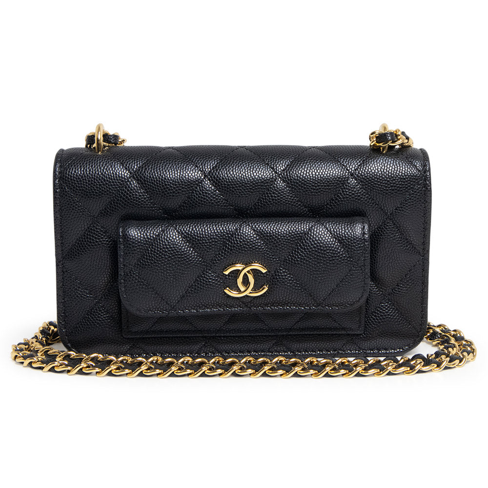 美品】CHANEL シャネル AP3465 ココマーク マトラッセ キャビアスキン