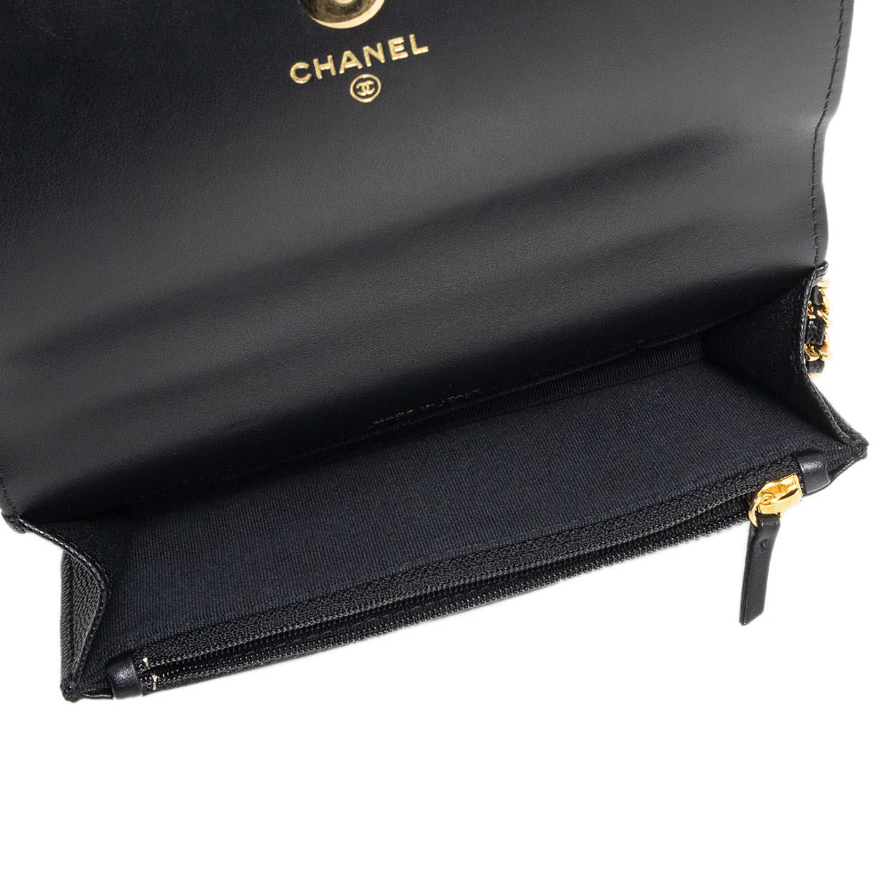 美品】CHANEL シャネル AP3465 ココマーク マトラッセ キャビアスキン
