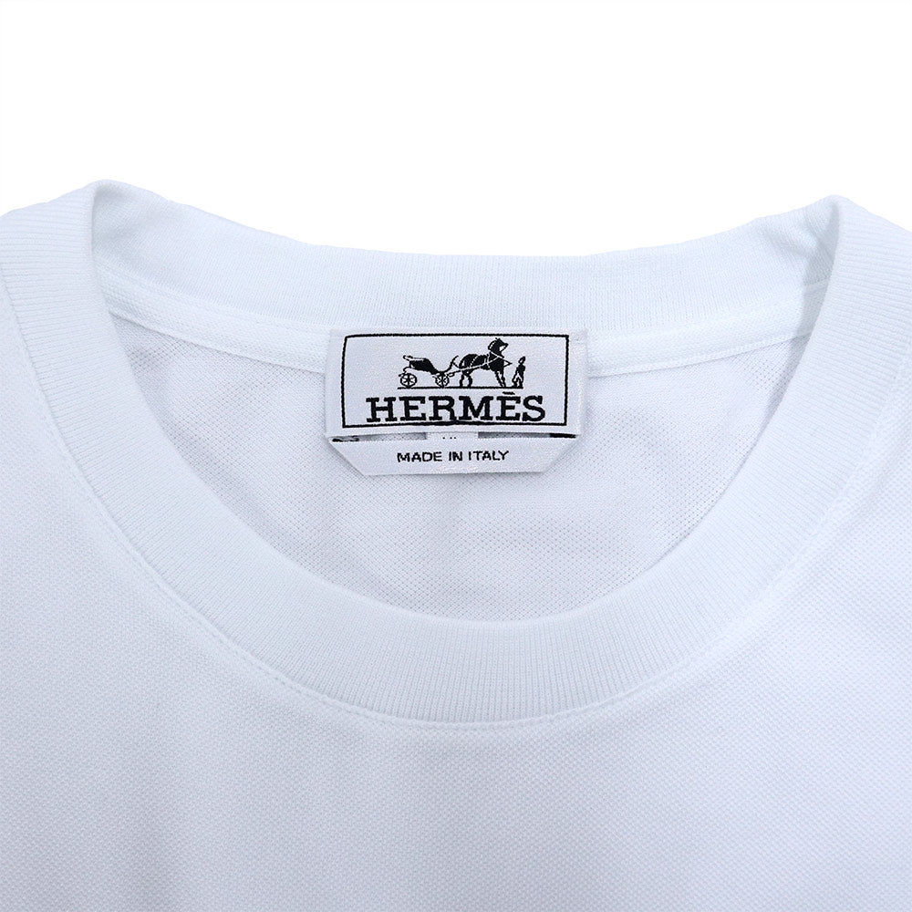 未使用保管品】HERMES エルメス H刺繍 Tシャツ コットン100％ ホワイト