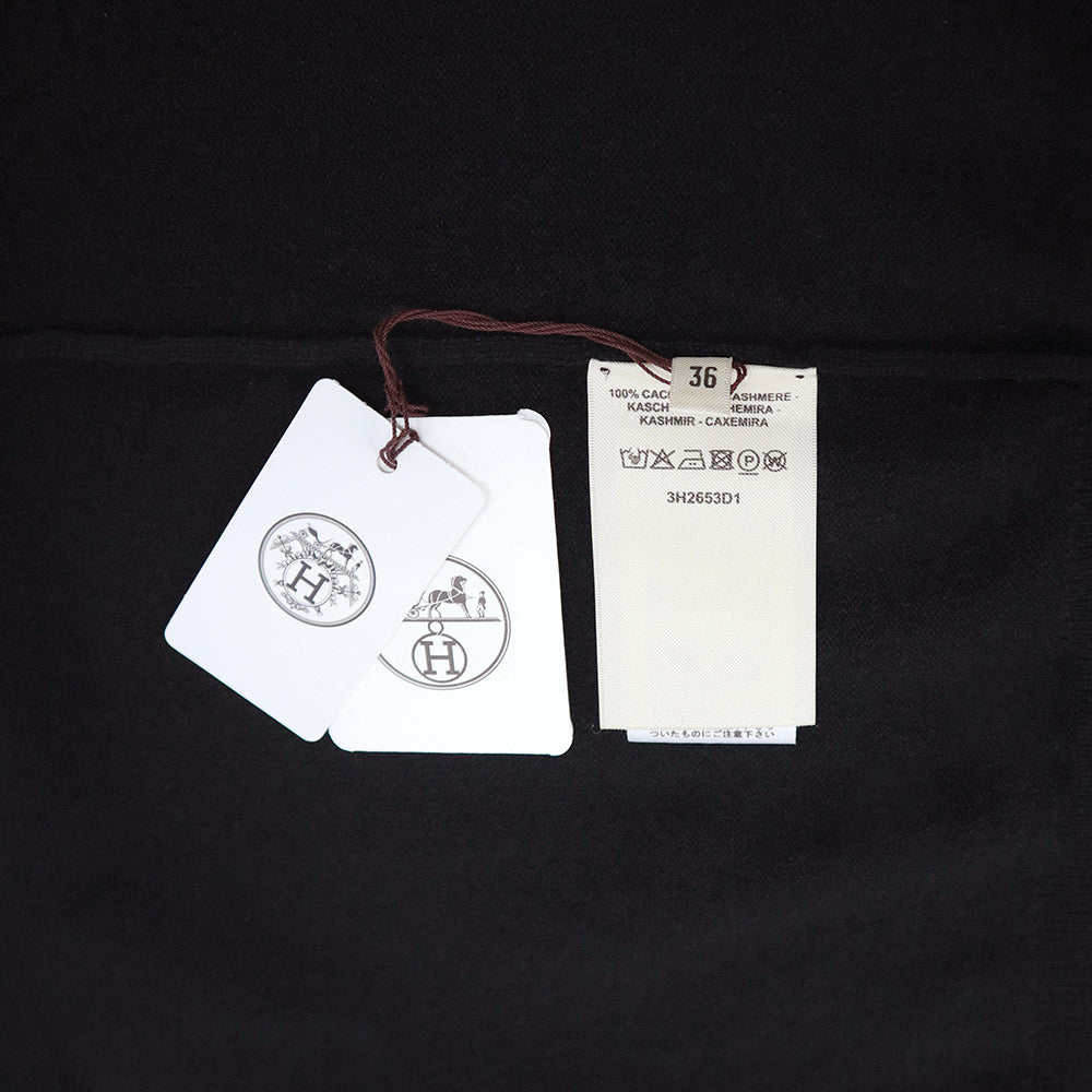 エルメス Hリフト 長袖 ニット セーター カシミヤ 100％ #36 ブラック トップス HERMES（未使用保管品） HERMES - エルメス Hリフト 長袖 ニット セーター カシミヤ 100％ #36