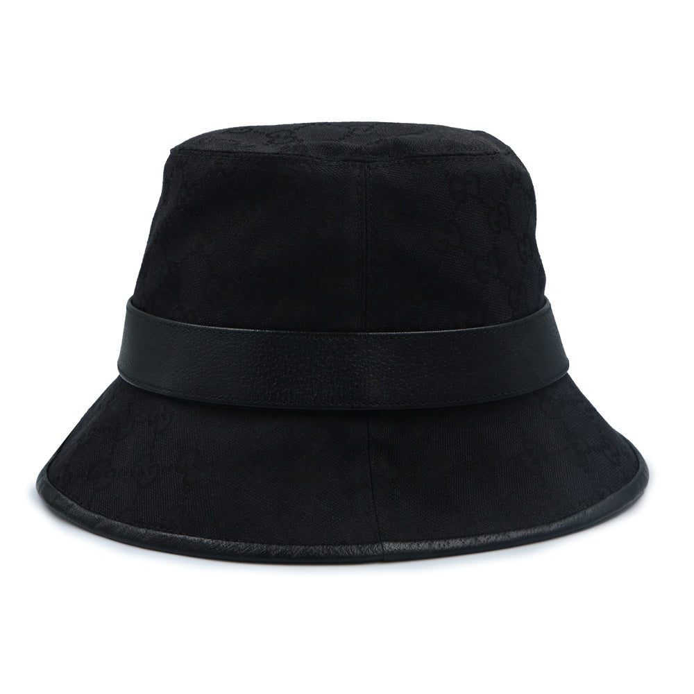グッチ パターン フェドラハット 黒 Sサイズ 未使用保管品】GUCCI グッチ 576587 ダブルG バケット フェドラハット
