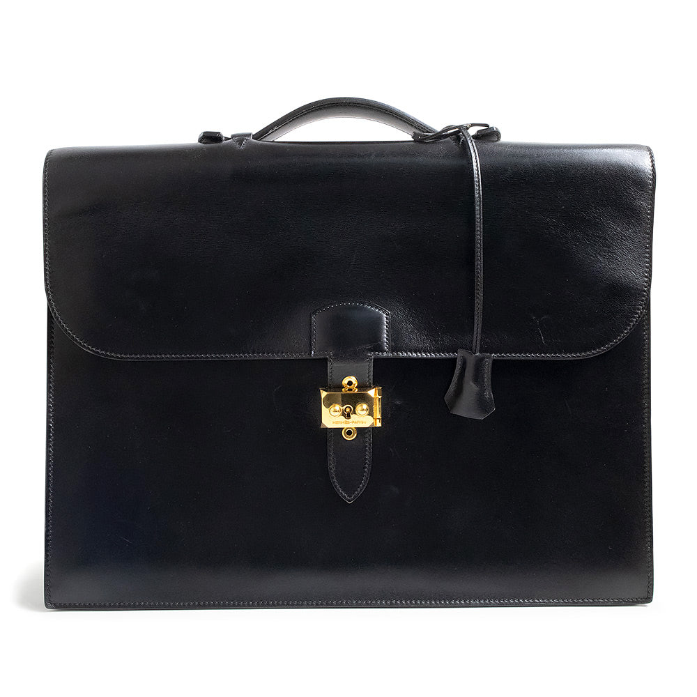 HERMES サックアデペッシュ41 ボックスカーフ エルメス HERMES サックアデペッシュ 41 ブラック ボックスカーフ