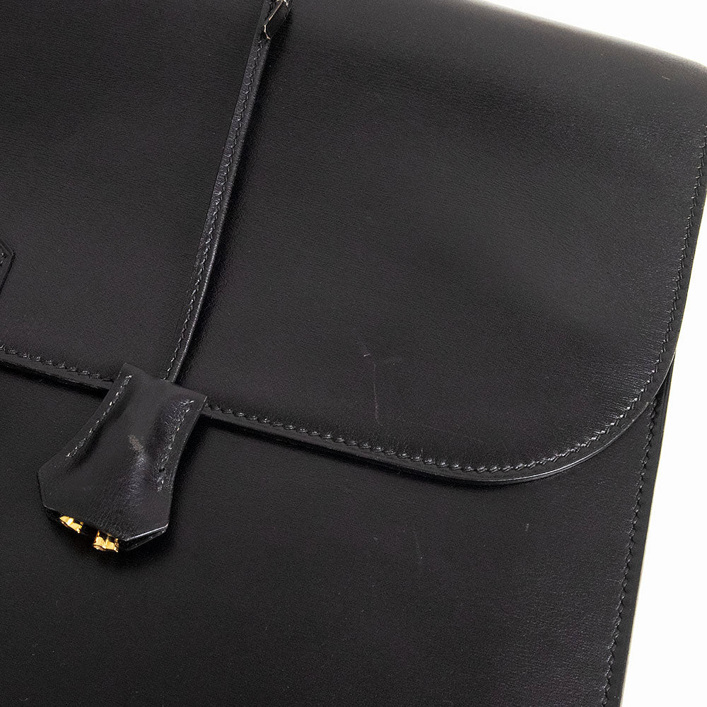 HERMES サックアデペッシュ41 ボックスカーフ エルメス HERMES サックアデペッシュ 41 ブラック ボックスカーフ